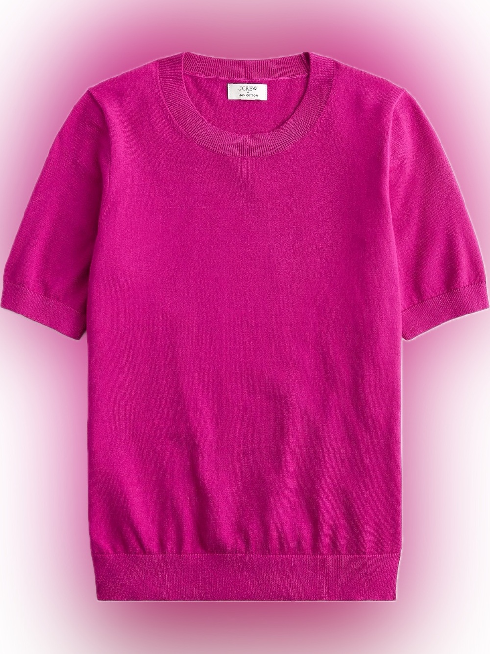 Short-sleeve 100% cotton crewneck sweater